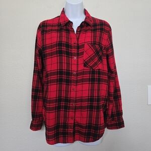 Garage Plaid Red Flannel Shirt size XS